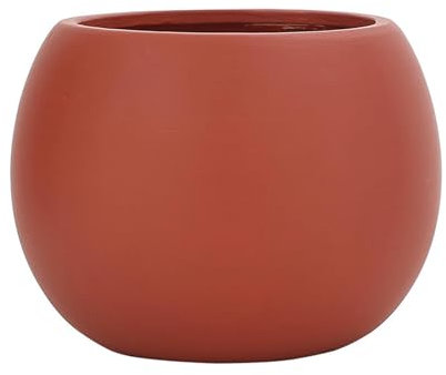 ESTINTENG Style nordique, simple, coloré, pot en céramique respirant, pot de fleurs succulentes, plante verte, boule ronde, pot de fleurs d'intérieur - Pot de fleurs en terre trésor rouge trompette