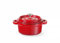 HENDI Cocotte casserole marmite en fonte émaillée, rouge, antiadhésif, avec couvercle, pour toutes les sources de chaleur (y compris l'induction), multifonctionnel, 0,27L, 130x100x(H)48mm