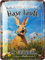 LANOLU Retro Blechschild DER HASE HOPPELT, vintage Metallschilder mit Sprüchen, Shabby Chic Deko Küche und Garten, lustige Schilder aus Metall, Geschenk Ostern 15x20cm