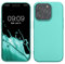 kwmobile Case Compatible with Apple iPhone 14 Pro Case - Soft Slim Metallic TPU Silicone Cover - Metallic Turquoise