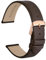 WOCCI 18mm Elegantes Uhrenarmband für Damen mit Roségoldener Schnalle (Dunkelbraun)