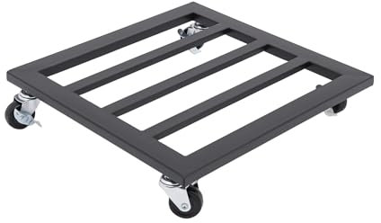 wanwanper Rolling Plant Stand, 35cm Metal Plant Pot Stand Feet, Movable and Lockable Plant Tray, Flowerpot Tray Rack, for Home, Florists, Stores, Gardens, Black, 35*35*8cm