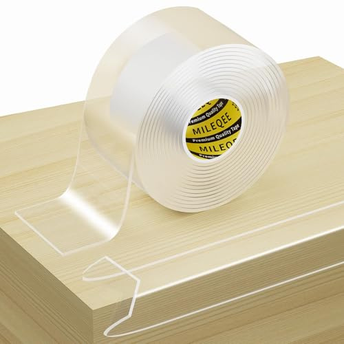 MILEQEE Selbstklebender Baby-Kantenschutz, 50mm x 4m, 2mm dick | Weicher Eckenschutz, Transparenter Kantenschutz mit starker Klebekraft, Rückstandslos für Möbel, Wände, Tisch- & Bettkanten