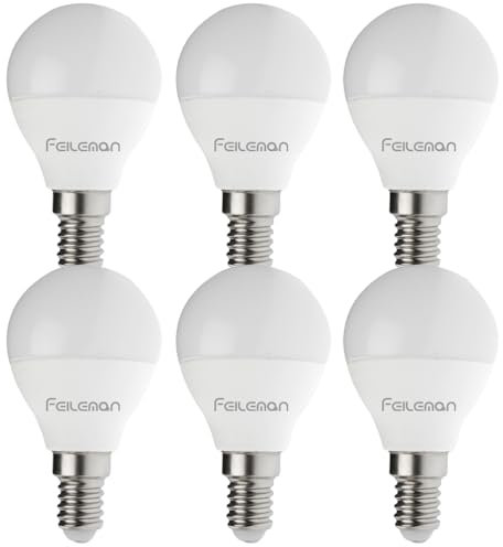 FEILEMAN Glühbirne E14 LED Warmweiß Ultrahelle 8W (Ersetzt 70W) 880LM 2700K, E14 LED Birne G45/P45 Golf Energiesparlampe G45 Mini Globe Birne Nicht Dimmbar, 6 Pack