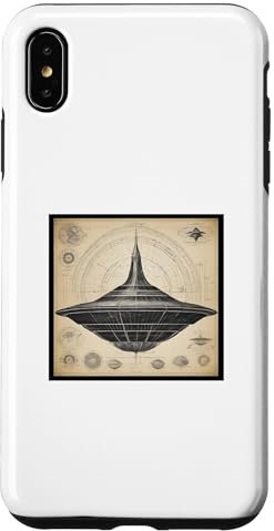 iPhone XS Max Vintage UFO UAP Alien Gimbal Gofast Design Blueprint Graphic Case