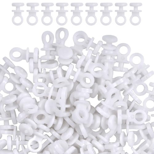 150Pcs Glisseur pour Rail Rideau - Plastique Nano Curseur de Draperie pour Salle de Bain, Fenêtre, Porte et Douche