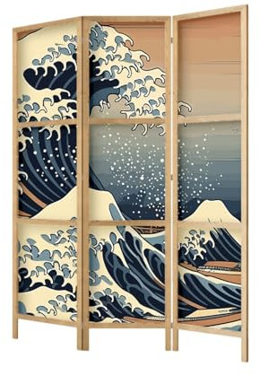 framed concept - Paravent Raumteiler aus Holz 135x172 cm, 3-teilig, einseitig, im orientalischen Stil