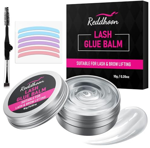 Kit de Colle Rehaussement Cils, Colle Sourcils, Lash Lifting Glue Balm Avec Coussinets et Brosse Pour une Permanente des Cils et Une Lamination des Sourcils, Facile à Appliquer, Séchage Rapide (Clear)