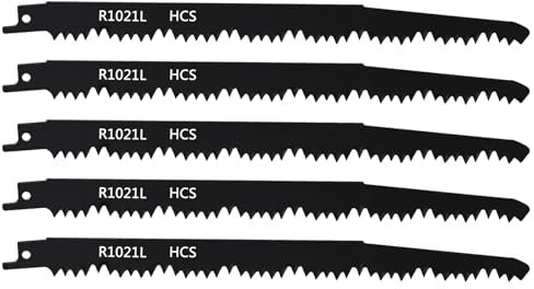 PAYA Säbelsägeblätter Sägeblatt Holz 5 Stk Säbelsägeblätter Set E-cut Zubehör aus HCS zum Schneiden von grobes Holz, nagelfrei Grünholzschnitt Brennholz R1021L