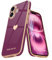 Teageo Kompatibel mit iPhone 16 Hülle + 2 Stück Schutzfolie, Mädchen Herz Styling Hülle Galvanisierte Weich TPU Schutzhülle Kameraschutz Kratzfest Case für iPhone 16, Kirschrote