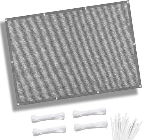 Voile d'ombrage rectangulaire gris - 3,6 x 5 m - Voile d'ombrage respirant - Pour serre de jardin - Abri durable et résistant pour pergola et zone végétale