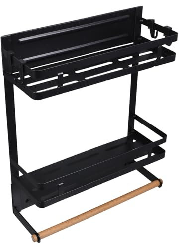 PRETYZOOM Colgador Magnético para Nevera Organizador Magnetico para Heladera Toallero De Papel Titular De La Toalla De Papel Imán Estante Colgante Lateral del Refrigerador Black Planchar