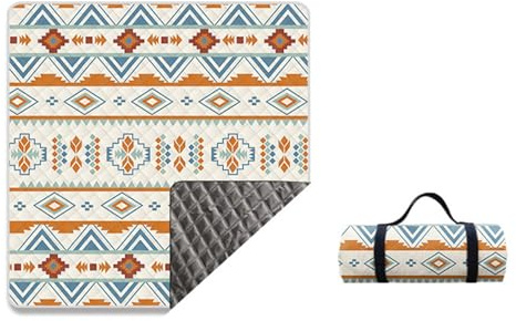 Treer Picknickdecke Wasserdicht isoliert Campingdecke Stranddecke, Bohemian Faltbar Klein Groß Picknickmatte für Outdoor Strand Camping Wandern Ausflüge (Beige,150x100cm)