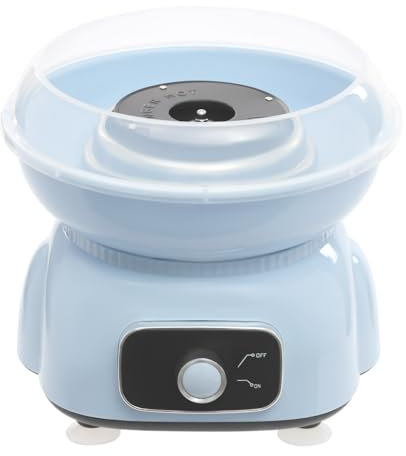 DOPBENT Zuckerwattemaschine für zuhause, mit zehn Bambusspießchen und einem Löffel, Höhe 23 cm, 500W Zuckerwattemaschine für Kindergeburtstag Party Blau