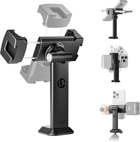 ULANZI MA54 Handyhalterung Handy Stativ Adapter Zubehör für Tripod Selfie Stick Smartphone Halterung mit 2 Kaltschuh und 1/4 Gewinde 360° und 180° Drehbare Handyhalter iPhone Android Sumsung