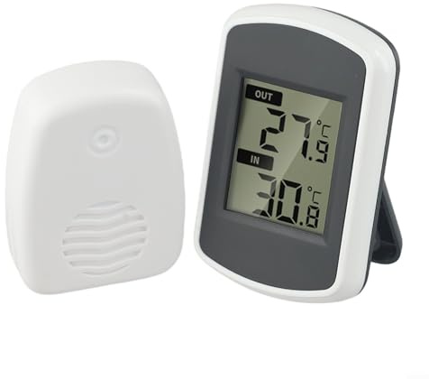 Station météo numérique sans fil avec thermomètre intérieur et extérieur, large plage de température de -4,4 °C à 65 °C, capteur sans fil jusqu'à 36,6 m, longue durée de vie de la batterie pour la