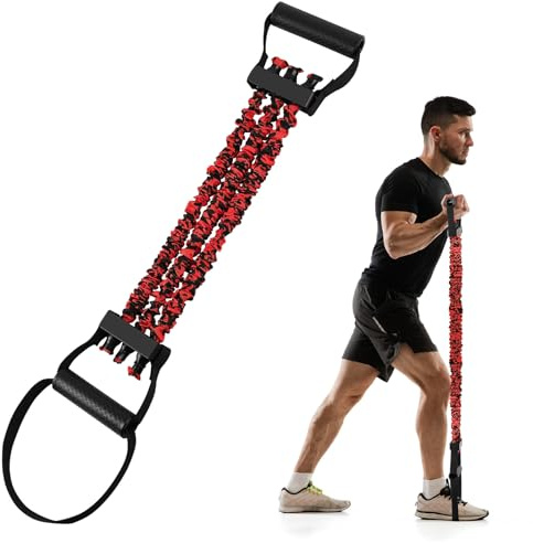 Flintronic Verstellbarer Chest Expander Fitness Widerstandsbänder mit 3 Strings o 5 Strings, Verstellbare Widerstandsbänder mit Griffen, Bauchtrainer Multifunktionstrainer für Zuhause
