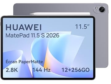 HUAWEI MatePad 11.5 S 2026 Tablet con Display PaperMatte ultra-luminoso 2.8K 144Hz, 12+256GB, Batteria da 8800 mAh, SuperCharge 40W, WiFi 6+, Bluetooth 5.2, M-Pencil Pro, Garanzia di 30 mesi | Display PaperMatte ultra chiaro da 2,8 K, 144 Hz, batterie da 8800 mAh, SuperCharge da 40 W, Bluetooth 5.2, gaming