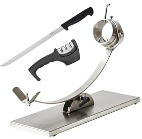 CUPERINOX - Soporte Jamonero Profesional de Acero Inoxidable | Sistema Basculante y Cabezal Giratorio | Estabilidad, Corte Ergonómico y Fácil Limpieza | Apto para Jamones y Paletillas|Elite Collection