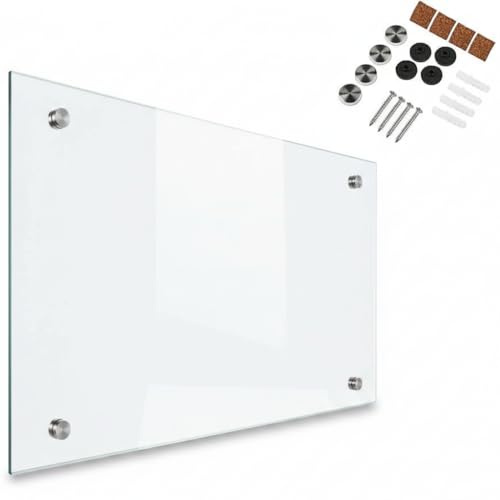 Mucola Küchenrückwand Glas Spritzschutz Herd 6 mm ESG 120x60 cm Klarglas | Gehärtetes Sicherheitsglas, 4 vorgebohrte Löcher für die Wandmontage, polierte Kanten, pflegeleicht, inkl. Montagematerial