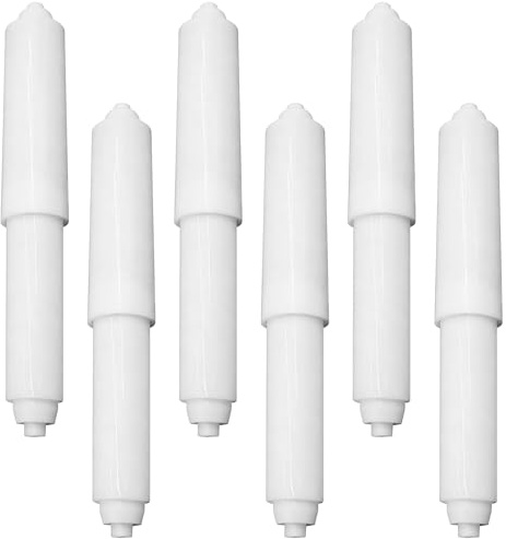 6 Pcs Toilet Roll Holder, Tissue Roll Insert Spindle Tube Bar | Adjustable Spring Rod Toilet Paper Roller Replacement Plastic, Suitable for Bathroom Replacement Roller Spindle for Wc