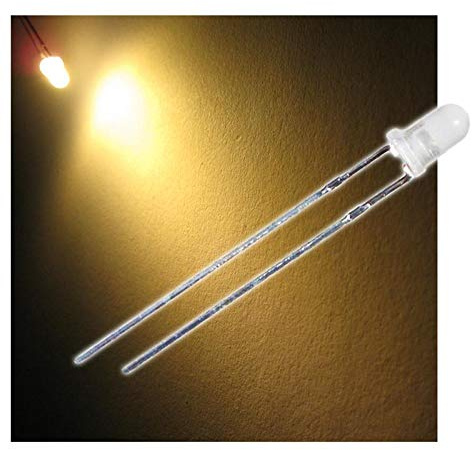 world-trading-net - 50 LEDs 3mm diffus warmweiß Typ WTN-3-2900ww, Leuchtdiode, bedrahtet, Diode leuchtend, als Bauteil