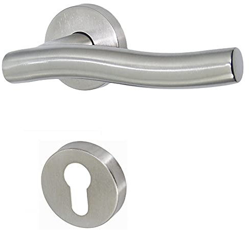 Haeusler-Shop Edelstahl Türbeschlag Wellenform R PZ Türgriffe Türklinke Türdrücker