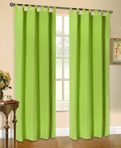 Mikrofaser Vorhang blickdichte Matte unifarbene Gardine, Apfelgrün Schlaufen, 245x140 Schal. Material aus Microsatin-Gewebe., 204000