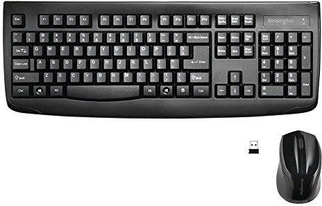 Kensington Pro Fit Wireless Combo Mouse and Keyboard Desktop Set (K72324US), Black