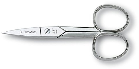 3 Claveles Tijera Uñas Recta De 11.5 Cm Manicura Profesional, 4,5, 100 g