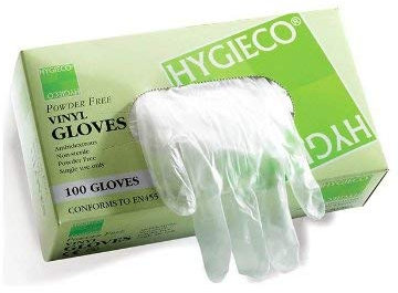 HYGIECO Powder Free VINYL Gloves (MEDIUM) Pack of 100