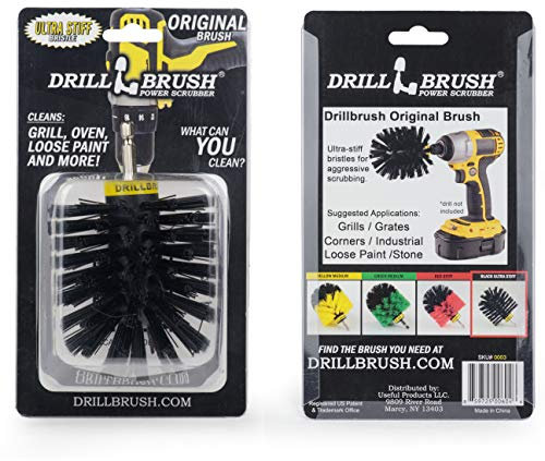 Drillbrush Grill Cleaner - Nylon Bristled Scrub Brush - Grill Scraper - Black - 1 Count - CLEANING BRUSH