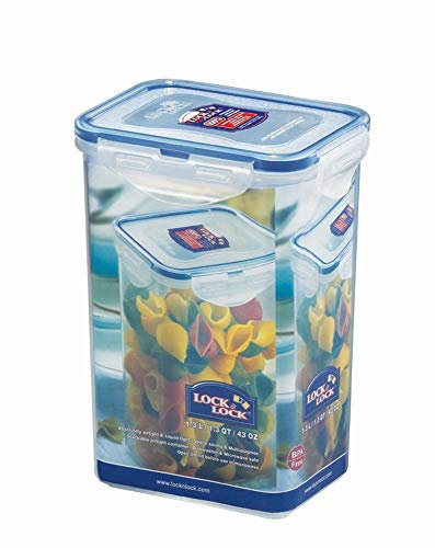 2 Stück Lock & Lock Frischhaltedose, Vorratsdose, transparent, 1,3 l, rechteckig hoch, 135 x 102 x 185 mm, Set by Danto®