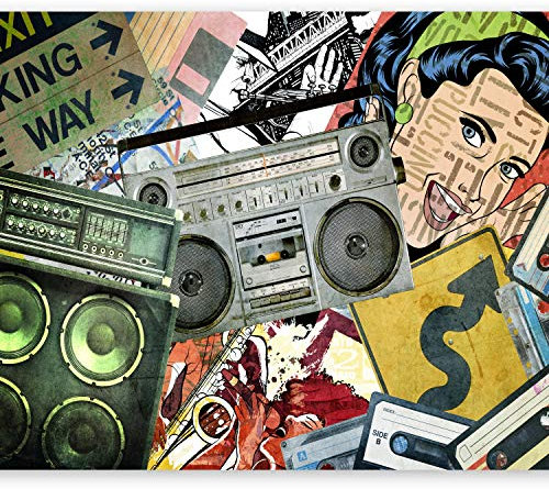 murando - Vlies Fototapete Graffiti 250x175cm - Foto Tapete Schlafzimmer Wohnzimmer Moderne Vliestapete XXL Wandtapete Motivtapeten 3d Effekt Wand Dekoration - Street Art Mural Boombox 10110907-12