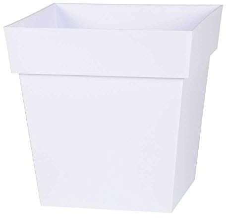EDA - Pot de Fleur Carré Toscane 32 cm - Volume 22 L - 32 x 32 x 32 cm - Blanc