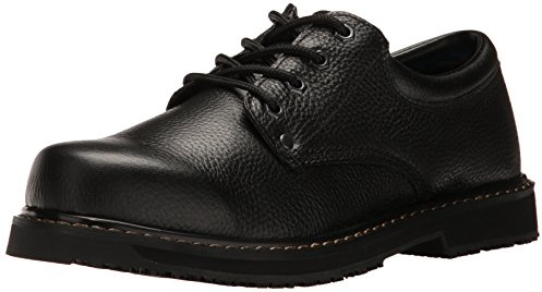 Dr. Scholl's Shoes Men's Harrington II Slip Resistant Work Oxford,Black Leather,12 Wide