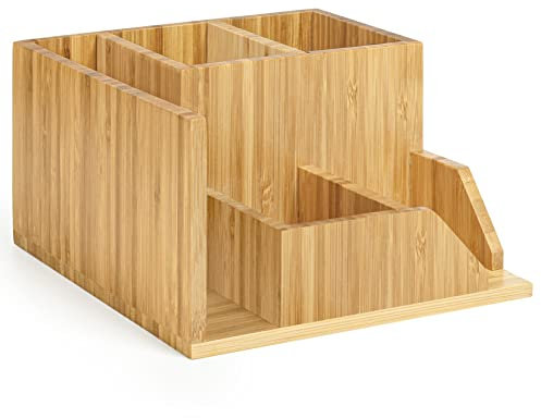 woodluv Desk Organiser, Desk Tidy Pen Holder Organiser, Letter Rack Make Up Organiser/Office Multifunctional Organizer, 22 cm x 19.3 cm x 11.2 (H) cm