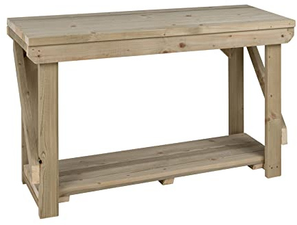 Arbor Garden Solutions Heavy Duty Workbench 3ft (90cm), Wooden Garage Work Table, Pressure Treated Timber Outdoor Potting Bench