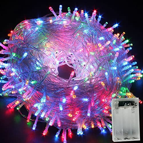 Luci di Stringa Fata Albero, 10M 80 LED Luci Stringa di Albero di Natale con 2 Modalità di Lavoro Illuminazione a Batteria per Albero di Natale Party Wedding Garden Decorate (Multicolore)