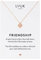LUUK LIFESTYLE Collana dell'amicizia in acciaio inossidabile 50cm con ciondolo a quadrifoglio e dedica FRIENDSHIP, simbolo di fortuna, gioielli da donna e ragazza, rosa