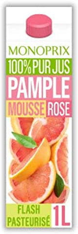 Monoprix 100% pur jus fruit pressé pamplemousse rose - La brique de 1 l