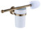WOMAO Toilet Brushes and Holders Sets Antique Brass Wall Mounted Silicone Toilet Brush with Holder Ceramic Retro Vintage Bathroom Cleaning Brush Set