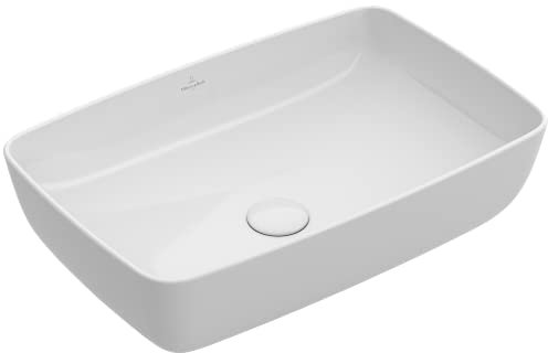 Villeroy&Boch Aufsatzwaschtisch Artis 4172 580x380mm o HLbank o ÜL Eckig Stone White CeramicPlus