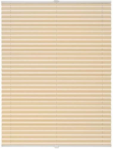 ondeco Plissee nach Maß für alle Fenster innen Montage in Glasleiste mit Spannschuh Sonnenschutz Rollo Sichtschutz Blickdicht Beige B: 51-60 cm, H: 40-100 cm
