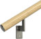 Promenaid Handlauf-Set, 60 cm, Eiche – kompletter Indoor-Handlauf für Treppen – 4,1 cm rundes Echtholz-umwickelter Aluminiumkerngeländer mit 2 matt-nickellackierten schwenkbaren Halterungen und