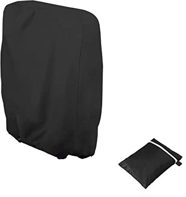 DIPOLA Schutzhülle für Klappstuhl Liegestuhl Sonnenliege Deckchair Abdeckung Wasserdicht Anti-UV Gartenmöbel Schutz vor Wettereinflüssen und Beschädigungen 210D Oxford 110cmX71cm (Black)