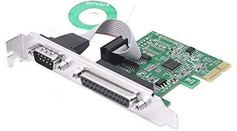 CERRXIAN PCIe auf RS232 Combo Seriell Parallel Erweiterungskarte DB9 Seriell+DB25 Parallel zu PCI-E 1x Controller Karte