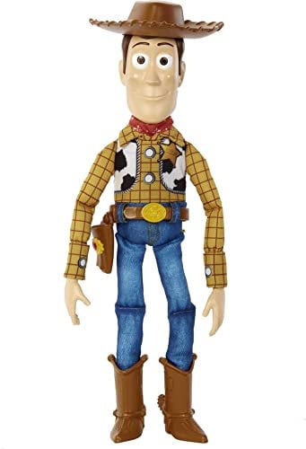 Mattel Disney und Pixar Toy Story Movie Toy, sprechende Woody Figur mit Ragdoll Körper, 20 Phrasen, Pull Tab aktiviert Sounds, Roundup Fun Woody, HFY35