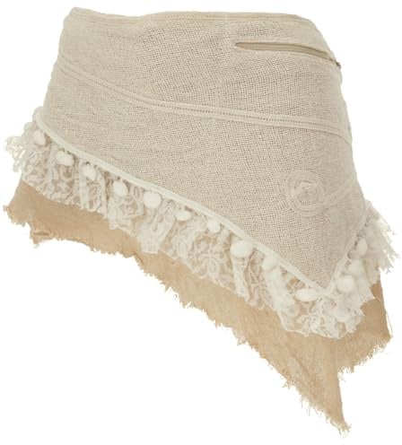 GURU SHOP Goa Cacheur in Natürlichem Look, Minirock, Wickelrock Gürtel - Sand, Damen, Size:S