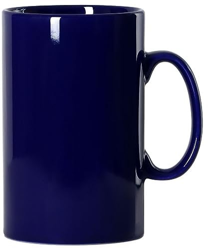 Smilatte 850ml Extra große Keramik Kaffeetasse, M017 Classic Porzellan Boss Super Gross Tasse Big Teetasse mit Griff für Büro und Zuhause, Blau